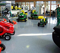 Non Slip Resin Floor in Tractor Showroom NCC